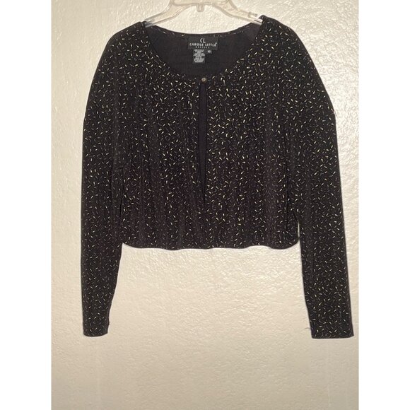 Carole Little Black Velvet Dress & Glitter Cardigan Set Size 10 Career VTG Y2K - Picture 16 of 16